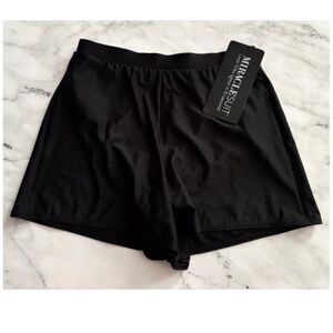 Miraclesuit Black Swim Shorts w/ Built in Brief Bikini Bottom 6516605